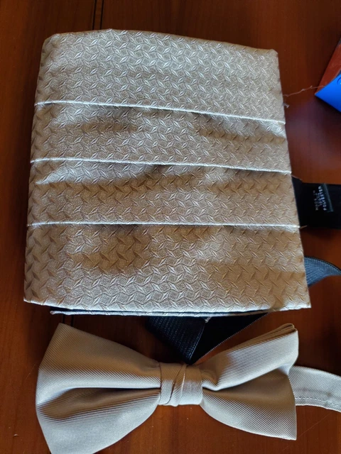 Men Classic Formal 4 Pleat Cummerbund & Bowtie Polyester 3 Sets & 3 Colors