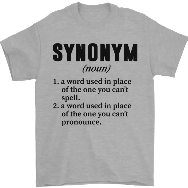 T-shirt uomo Synonym Funny Definition Slogan 100% cotone