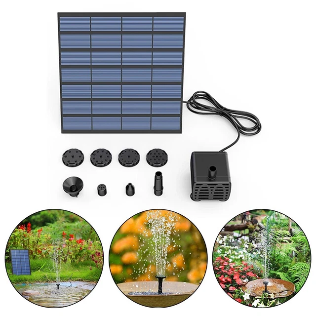 Pompa Acqua Solare Per Fontana Da Giardino - Con Pannello 3W 5V E 7 Ugelli | Per Vasche Uccelli E Decorazioni - Foto 11