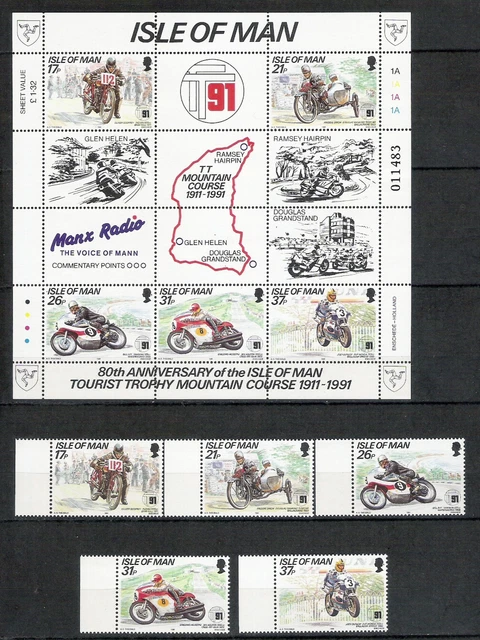 ÎLE DE MAN #5 série 502/506 + BF16 Motos N**, VF MNH bonne côte