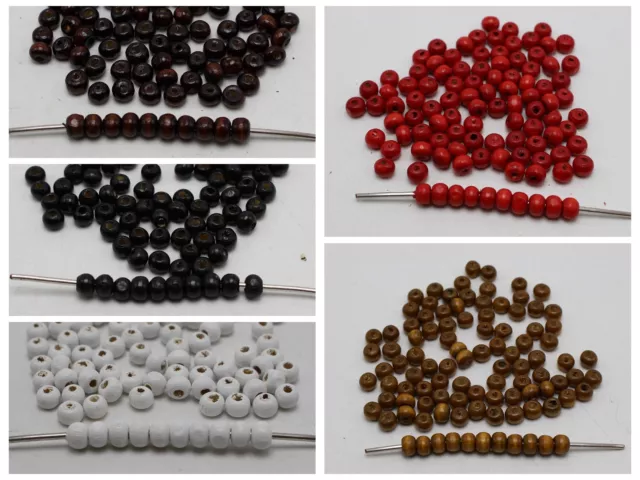 500 Round Wood Beads 6mm Wooden Beads Color for Choice Jewelry Craft DIY