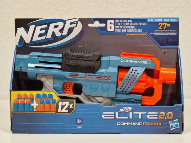 Nerf Elite 2.0 Commander RD-6 Blaster inkl. 12 Nerf Darts E9485EU4 NEUWERTIG