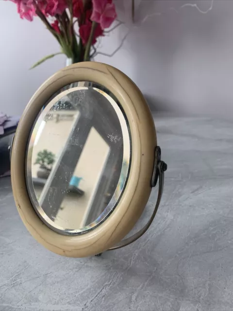 Antique Shaving Vanity Mirror Mens Grooming Bevelled Mirror Barbers Decor Prop