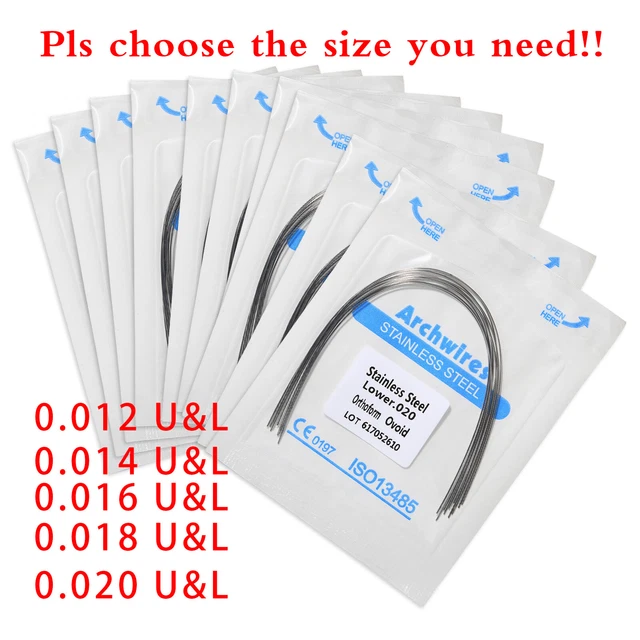 Dental Ortho Alambres redondo de acero inoxidable arco Ovoid 12-20 W