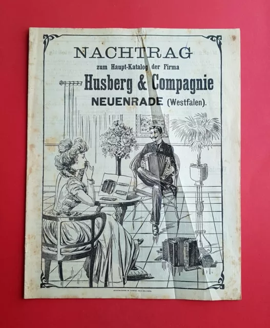 alter Katalog HUSBERG & Compagnie NEUENRADE Westfalen MUSIK Instrumente ( F16940