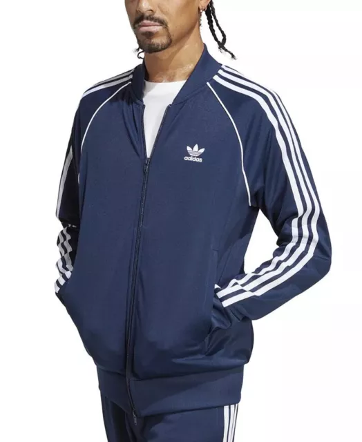 Adidas Mens Adicolor Classics Superstar Full Zip Track Jacket Small Navy Blue