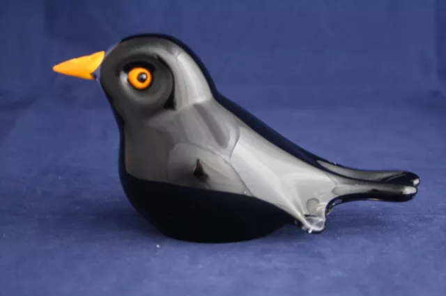 Langham Glass Hand-Made Blackbird Bird Figurine Brand New / Boxed