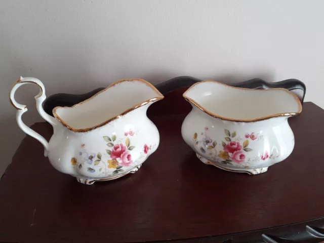 Royal Albert "Tenderness" Milk/Cream jug & Sugar bowl - Porcelain - England
