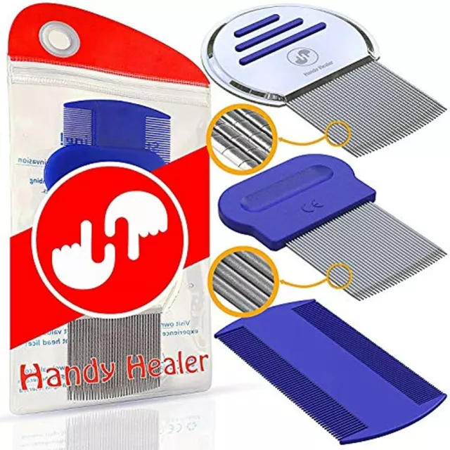 Head Lice Comb 3 Pcs For Fast Nit & Lice Removal FREE SHIPPING