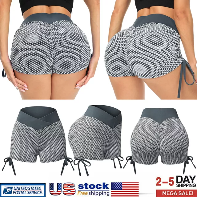 Women Booty Shorts Compression Yoga Pants Sports Gym Fitness Running Butt  Lift