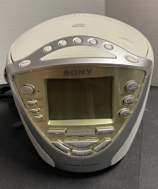 Sony liv TV/Weather/FM/AM CD Alarm Clock ICF-CD853V White TESTED SHIPS FAST!! Sony liv TV/Weather/FM/AM CD Alarm Clock ICF-CD853V White TESTED SHIPS FAST!!