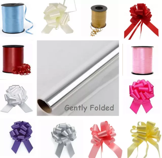 clear cellophane wrap BOW or 5 MTRS RIBBON FLOWERS HAMPER Bouquet FATHERS DAY