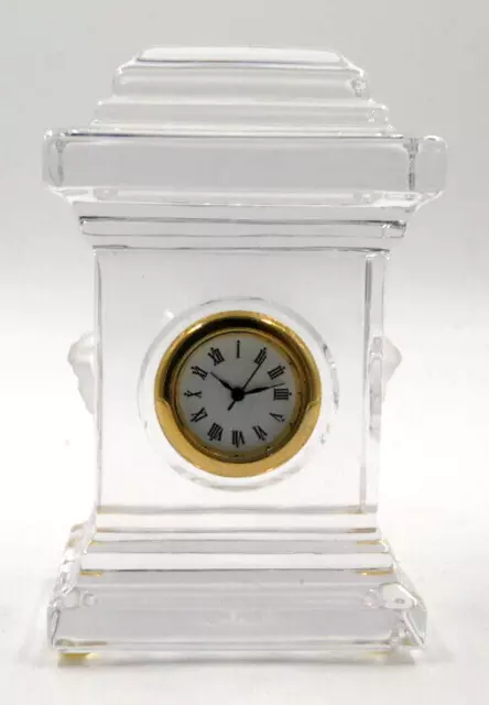 LOVELY ROSENTHAL VERSACE CRYSTAL MEDUSA MINI DESK CLOCK 9cm EXCELLENT UNDAMAGED