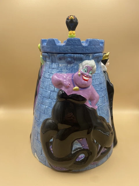 DISNEY VILLAINS COOKIE Jar Maleficent Ursula Evil Queen Original Box