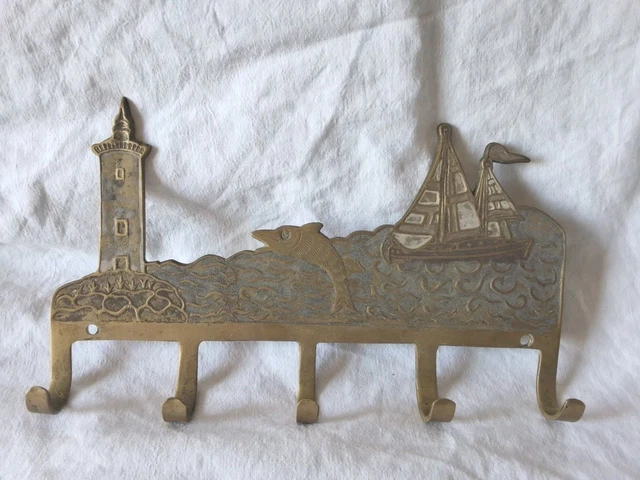 Porte-serviette coquillage en laiton - : décoration marine