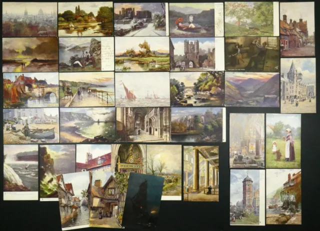 Job Lot of 34 Raphael Tuck postcards. Mainly Oilette.