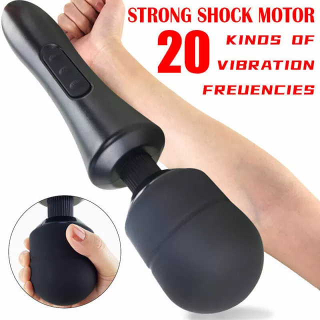 Rechargeable-Large-Vibrator-Sex-Dildo-G-Spot-Massager-Black-Toys-for-Women-Adult 3