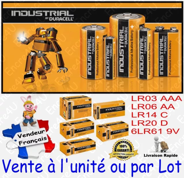 Piles DURACELL : MN1300 MN1400 MN1500 MN1604 MN2400 - LR20 LR14 LR6 6LR61 LR03