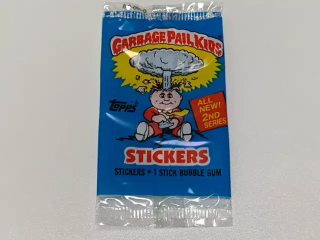 1986 UK Garbage Pail Kids 2nd Series WRAPPER : Clear Top & Bottom (0-495-0-6)