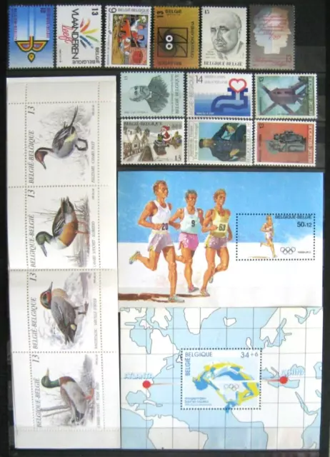 Lot N°2 de 59 Timbres neufs sans charnières de Belgique : JEU OLYMPIQUE , CANARD