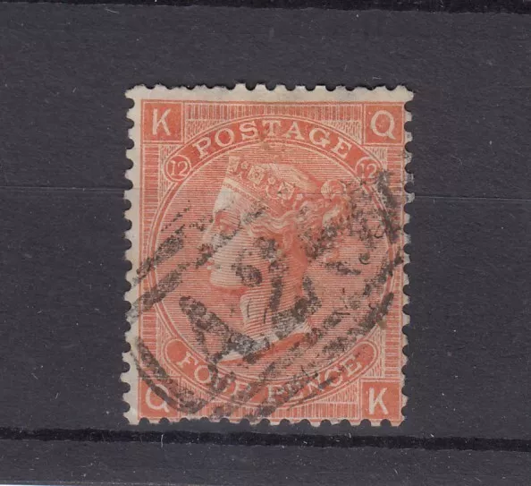 GB QV 1865 4d Vermillion A26 Used In Gibraltar SG94 Fine Used BP6175