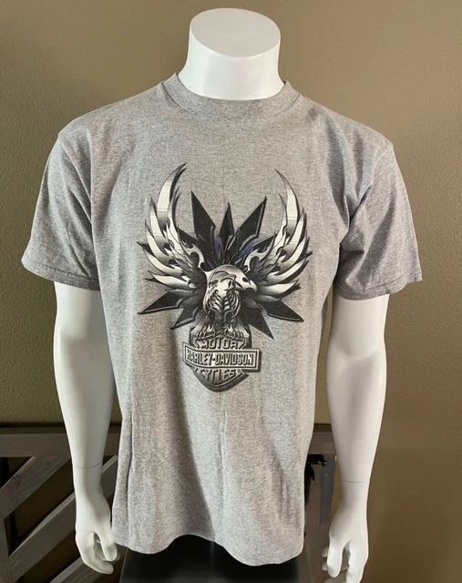 VINTAGE MCDERMOTT'S HARLEY Davidson Fort Ann, NY Grey TShirt Large