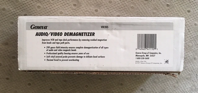 Geneva Audio Video VR205 Demagnetizer and Box USA Made