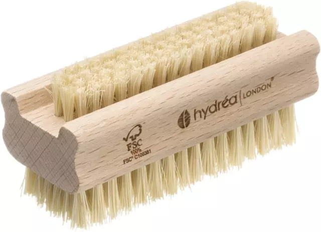 Hydrea London Nail Brush - Double-Sided Pedicure & Manicure Brush with Natural -