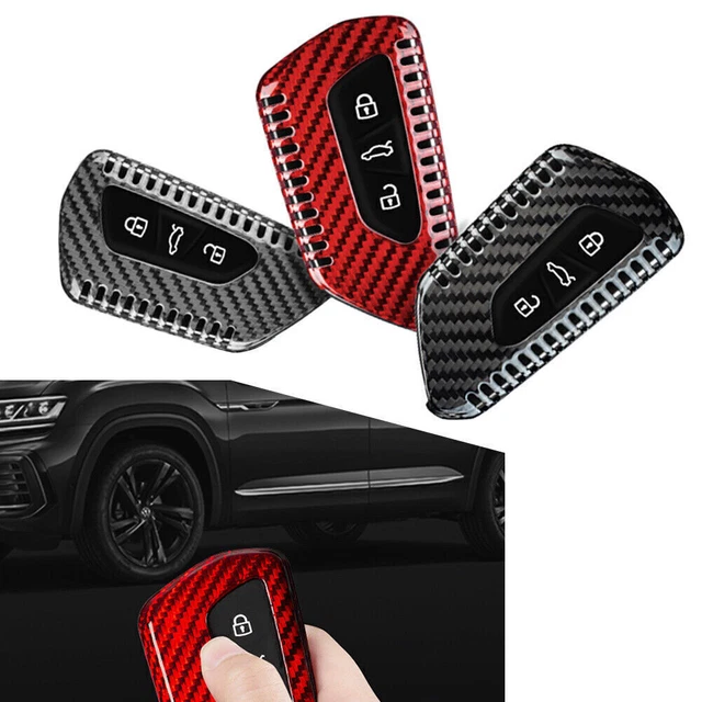Carbon Fiber Car Remote Key Fob Holder Cover Case For VW Golf MK8 2020-2021