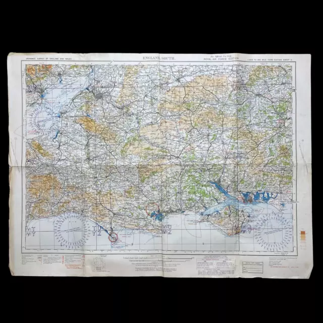 WWII ENGLAND SOUTH "Battle of Britain" RAF Fighter Command British Pilot Map