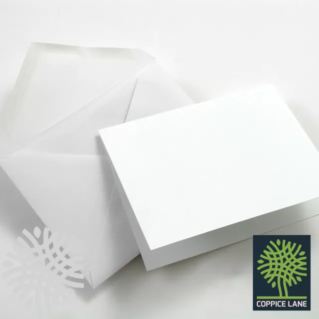 A6 C6 Premium White Card Blanks with Envelopes - Pre Creased - Crafts Cardmaking