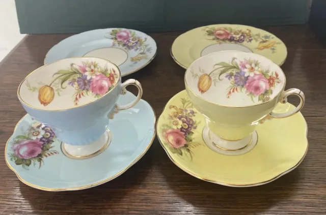 Vintage, Foley 18EB50, Pair of 3 Piece (cup/saucer/side Plate) Set #3125 3