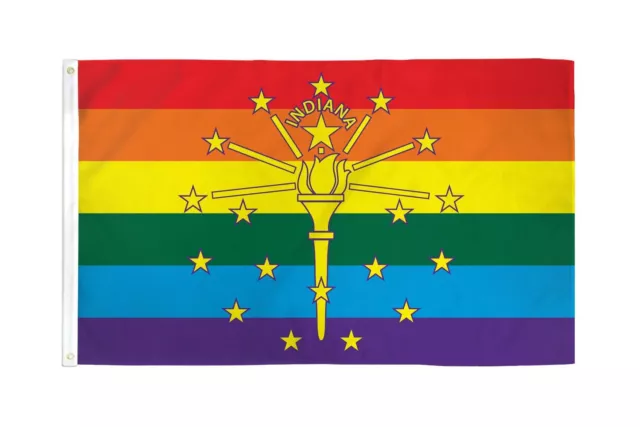 BANDERA INDIANA ARCOIRIS 150x90cm - BANDERA LGBT GAY 90 x 150 cm - Nuevo