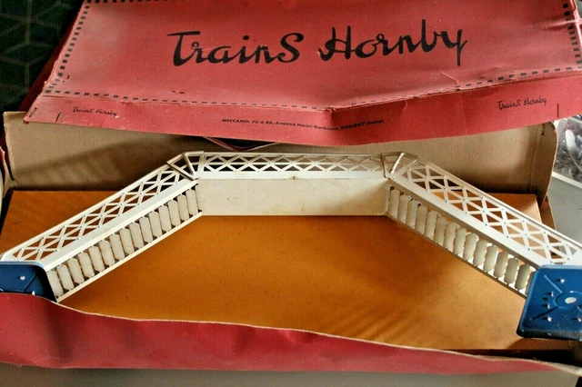 Jouet ancien Train HORNBY France échelle O PASSERELLE Piétons 1950/60 boite