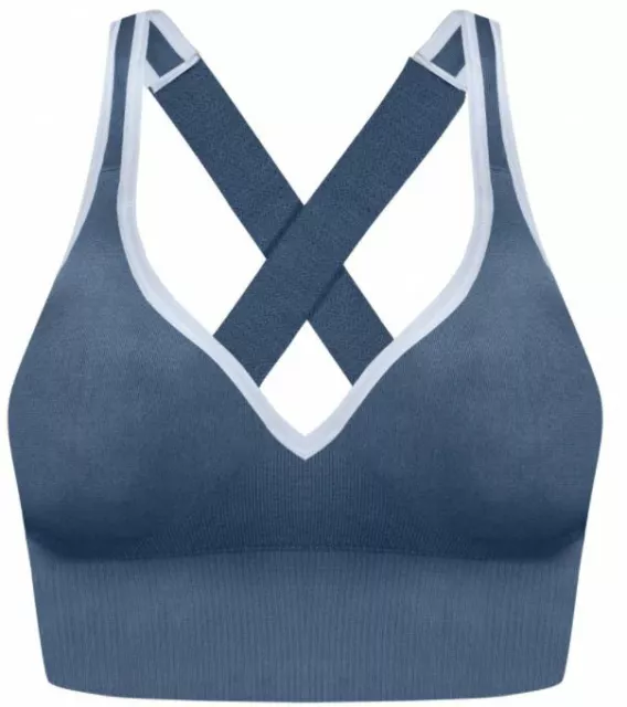 Lingerie Brassiere Sport Bleu Dim Maintien Leger Yoga Gym Pilate Neuf D08Fk