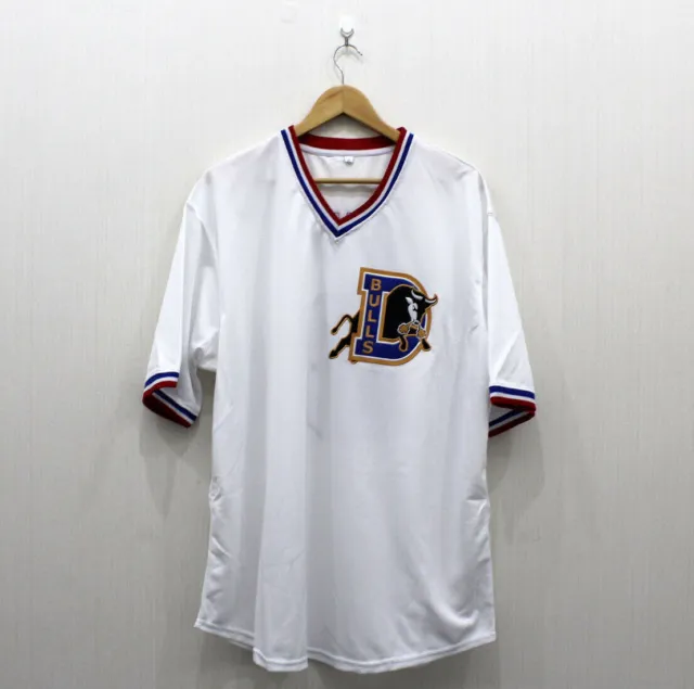 Stitched Movie Bull Durham Nuke' Crash Davis 8 Baseball Jersey Sewn Gold Line