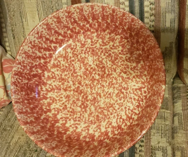 Gerald E Henn Workshops cranberry spongeware Pasta Bowl