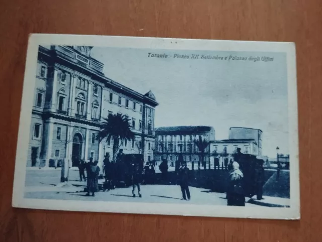 Taranto -Piazza Xx Settembre E Palazzo Degli Uffici Cartolina D'epoca