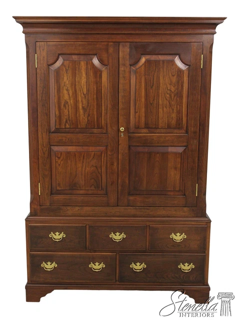58295EC: Custom Made Solid Cherry Bedroom Armoire Chifferobe 58295EC: Custom Made Solid Cherry Bedroom Armoire Chifferobe
