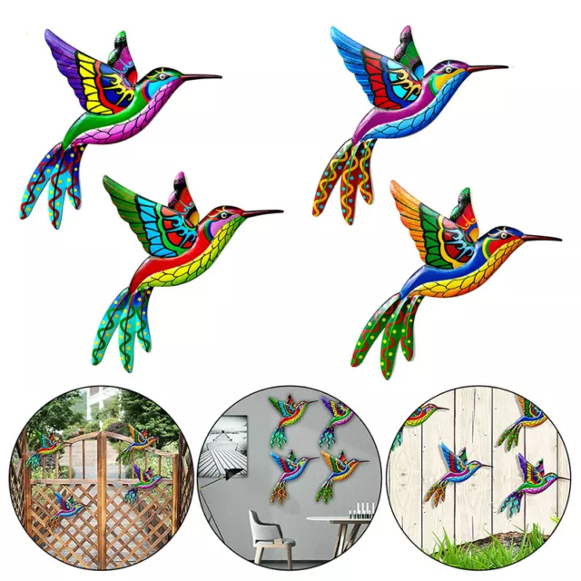 1-4X Metall Vogel Graffiti Bunte Figur Dekofigur Vogel Garten Skulpturen Statuen