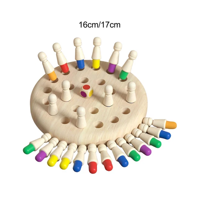 Chess Board Game Interactive Montessori Training Logical Matching Sticks Color