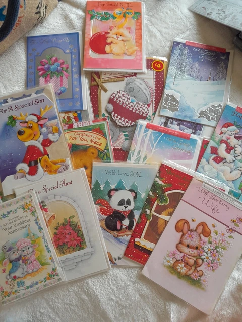 VINTAGE CARDS 1970/80s XMAS ANNIVERSARY BIRTHDAY BUNDLE X