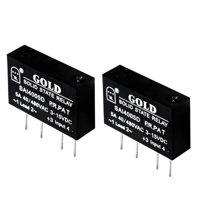 10Pcs SAI4005D 3-15VDC Solid State Relay 4Pins 5A 40-480VAC