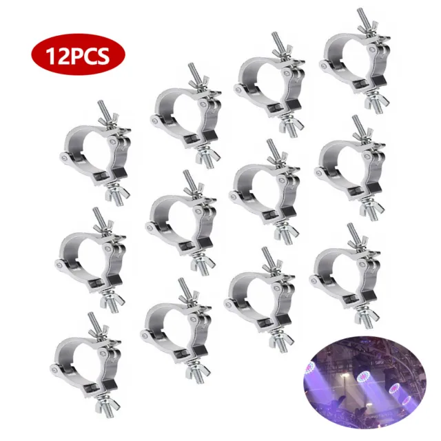 12 Pcs Stage Light Clamps Hook for DJ Truss Lighting O Clamp 2in Aluminum Alloy