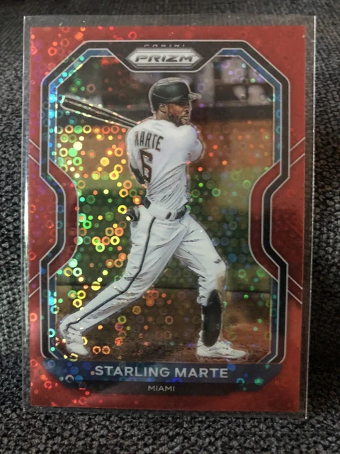 2021 Panini Prizm Red Disco Sterling Marte /99 Miami Marlins