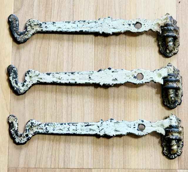 Antique Vtg Old Cast Iron East Lake Plant Hanger Hook Bracket Rustic Set Of 3