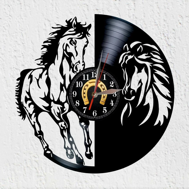VINYWOODY OROLOGIO DA parete a disco in vinile cavalli regalo