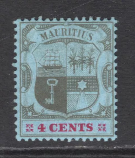 M15769 Mauritius 1904 SG167a - 4c black & carmine/blue on chalky paper.