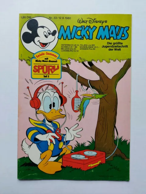 Ehapa - Micky Maus Nr. 33 / 12.08.1980 - Top Zustand / Z1-2 (mit Beilage)