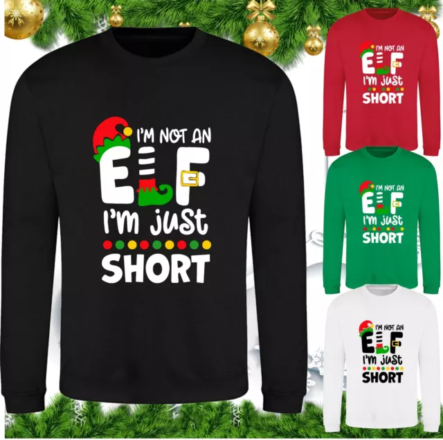 I'm Not An Elf I'm Just Short Christmas Jumper Xmas Novelty Joke Elf Costume Top